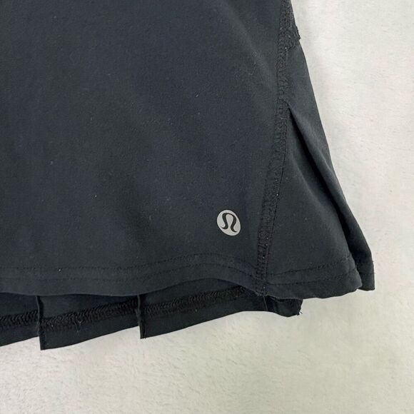 Lululemon Black Ruffle Back Run Speed Athletic Tennis Skort Size 6 - Picture 4 of 10